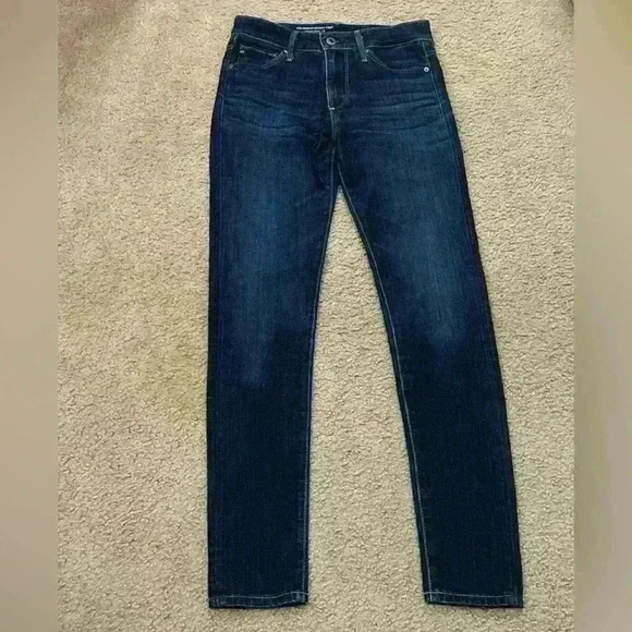 Ag Adriano Goldschmied Denim - AG Jeans Women’s Size 24 Farrah High Rise Skinny Crop Dark Wash Jeans